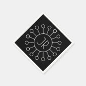 Koel  Logo Stijl Monogram | Zwart-wit Servet (Hoek)