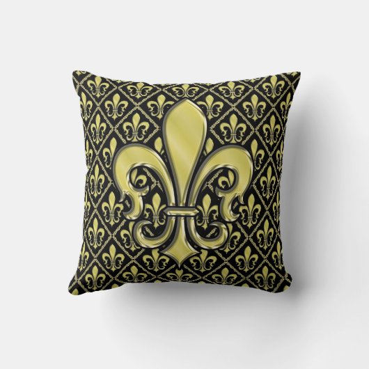 Koel Mardi Gras Fleur de Lis-ontwerp Kussen (Achterkant)