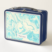 Koel marmer-ontwerp in Turquoise en Cream Custom (Voorkant)
