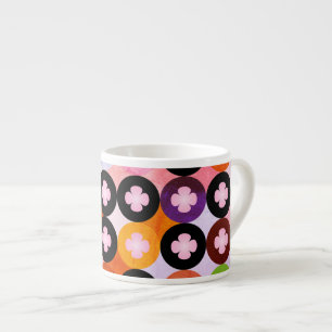 Koel Meerkleurige Cirkels & Roze Klavers Espresso Kop