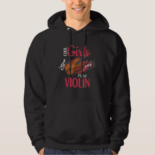 Koel meisjes die een vioolmuziekinstrument spelen hoodie