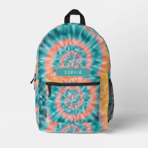 Koel Meisjesachtig Zeegroen Perzik Geel Tie Dye Ti Bedrukte Rugzak