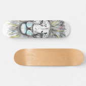 Koel met de hand getrokken schets en waterverf Lio Skateboard (Horizontaal)