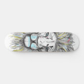 Koel met de hand getrokken schets en waterverf Lio Skateboard (Horizontaal)