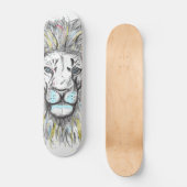 Koel met de hand getrokken schets en waterverf Lio Skateboard (Voorkant)