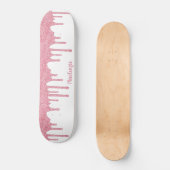 Koel met gloed roze met pit en glitter skateboard (Voorkant)