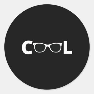 Koel - met witte zonnebrillen ronde sticker