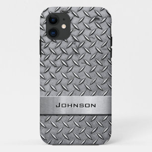 Koel metaal diamant geslepen metalen plaat patroon iPhone 11 hoesje