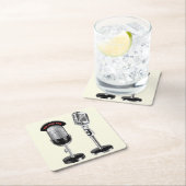 Koel  microfoons vierkante kartonnen onderzetter (Insitu)