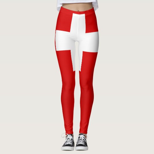 Koel Mode vlag Zwitserland Leggings (Voorkant)