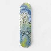 Koel Modern Abstract Blauw Skateboard (Voorkant)