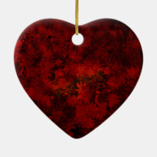 Koel, modern bloemenpatroon keramisch ornament