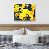 Koel modern geel vioolbloembloembloembloempatroon canvas afdruk (Insitu (Slaapkamer))