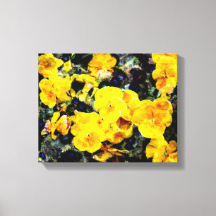 Koel modern geel vioolbloembloembloembloempatroon canvas afdruk