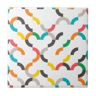 Koel, modern, kleurrijk, trendy cirkelvormig tegeltje