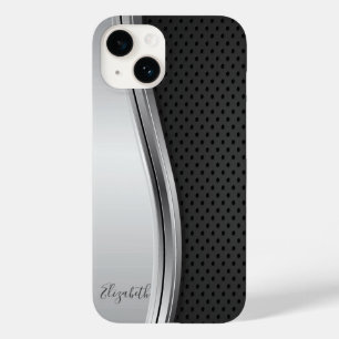 Koel modern metalachtig zilver zwart Case-Mate iPhone 14 hoesje
