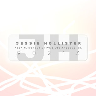 Koel Modern Monogram Retouradres lichtgrijs Etiket
