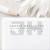 Koel Modern Monogram | Retouradres lichtgrijs Etiket (Insitu)