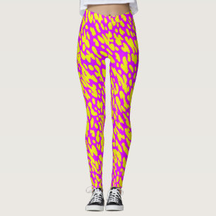 Koel modern roze en geel dierprintpatroon  leggings