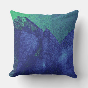 Koel moderne blauwe groene schilderkunst kussen