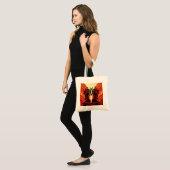 Koel moderne collage van historisch Rome in rood Tote Bag (Voorkant (model))