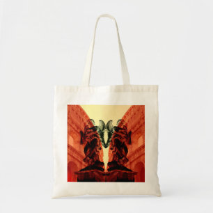 Koel moderne collage van historisch Rome in rood Tote Bag