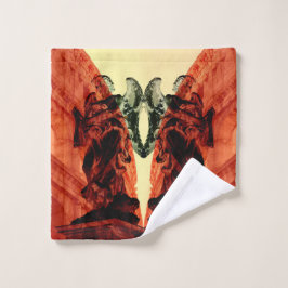 Koel moderne collage van historisch Rome in rood Washandje