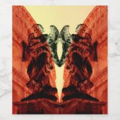 Koel moderne collage van historisch Rome in rood Wijn Etiket (Enkel label)