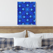 Koel, moderne digitale kunst van blauw boze oogpat canvas afdruk (Insitu (Slaapkamer))
