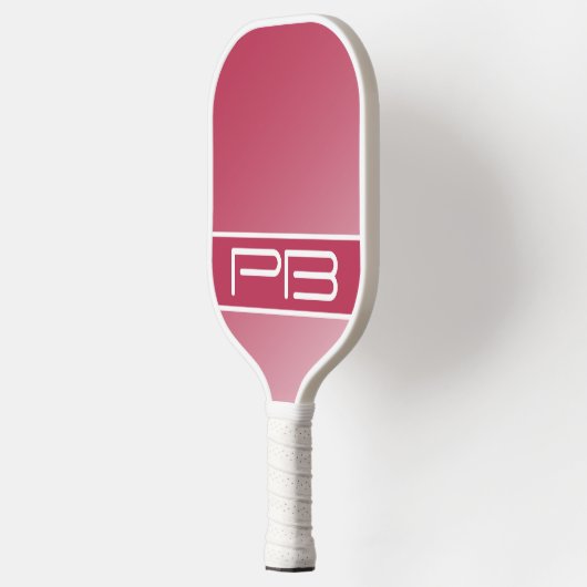 Koel Moderne Dubbele Initialen Verloop Magenta Roo Pickleball Paddle (Links)