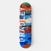 Koel Moderne, kleurrijke Abstracte aangepaste naam Skateboard (Voorkant)