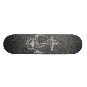 Koel modieus zilveren metaal glanseffecten anker skateboard