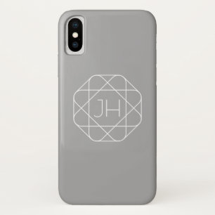 Koel Monogram, Hip Logo Style Vibe   Grijs & Wit iPhone X Hoesje