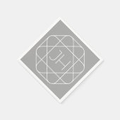 Koel Monogram, Hip Logo Style Vibe | Grijs & Wit Servet (Hoek)