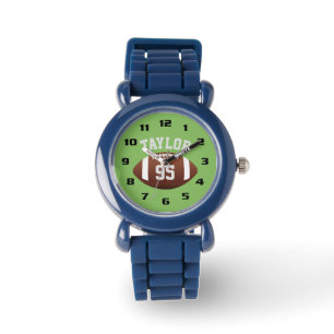 Koel Monogram met Naam en Aantal Footballs kindere Horloge