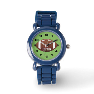Koel monogram met naam Football kind Horloge
