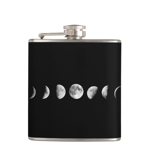 Koel Moon Phases Fles Heupfles (Voorkant)