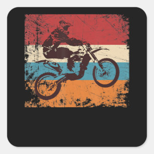 Koel motocross-cadeau voor motorfietsen vierkante sticker