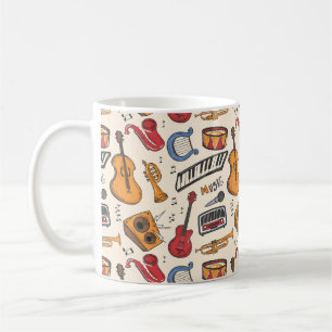Koel muziek die Piano Drums Guitar Violin nog meer Koffiemok
