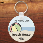 Koel 'N kleurrijke strand Sleutelhanger (Voorkant)
