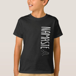 Koel namaste witte tekst zwart t-shirt