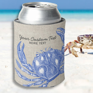Koel Nautical Blue Crab Aangepast strand Blikjeskoeler