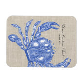 Koel Nautical Blue Crab Aangepast strand Magneet (Horizontaal)