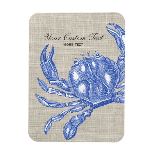 Koel Nautical Blue Crab Aangepast strand Magneet (Verticaal)