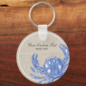 Koel  Nautical Blue Crab Aangepast strand Sleutelhanger (Achterkant)