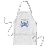 Koel Nautical Blue Crab Aangepast strand Standaard Schort (Voorkant)