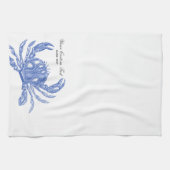 Koel Nautical Blue Crab Aangepast strand Theedoek (Horizontaal)