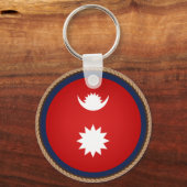 Koel Nepal-vlaggenzegel Sleutelhanger (Voorkant)