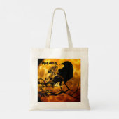 Koel 'Nevermore' Raven Oranje Moon Wispy Ghosts Tote Bag (Achterkant)