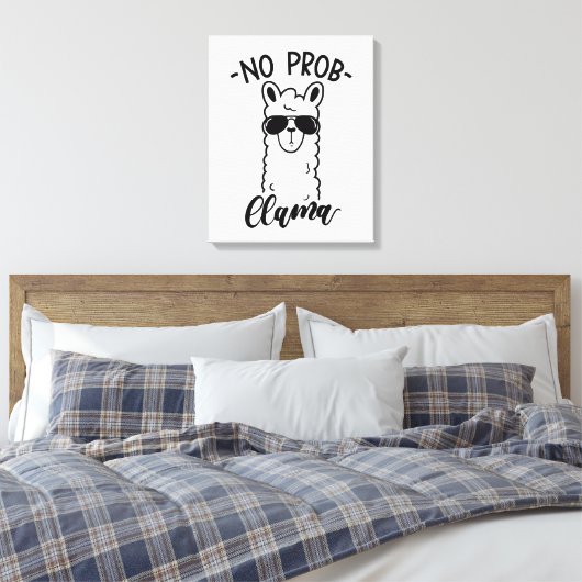 Koel No Prob Llama Canvas Afdruk (Insitu (Slaapkamer))